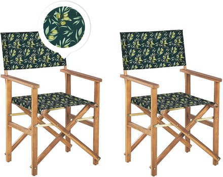 CINE - Tuinstoel set van 2 - Lichtbruin/Olijf - Polyester