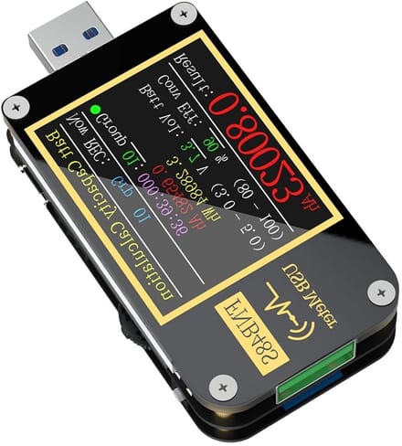 USB Spanningsmeter - Stroommeter - Opladen Testen - Scherm Flip-functie - 4 tot 24V - Zwart