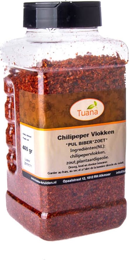 Tuana Kruiden - Pul Biber - (zoet) - Strooibus 400 Gram - Tuanashop - GP-P-0026