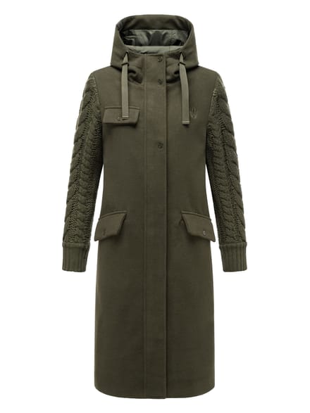 Navahoo Knit Babe dames wintermantel met gebreide mouwen