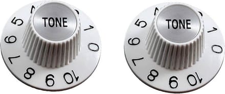 Allparts PK3242025 Witch Hat Toonknoppen - Witte Split Shaft (2 stuks)