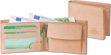 Woodland Heren Portemonnee Billfold met RFID Bescherming Leer Beige