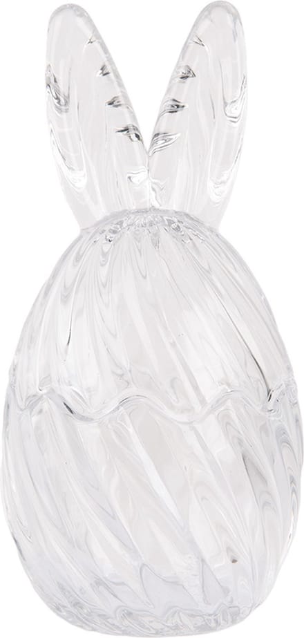 Clayre & Eef Glazen potje Ei Ø 9x17 cm Transparant Glas