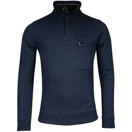 Baileys Trui Half Zip Allover Honeycomb Piqué Sweat Dark Blue / male