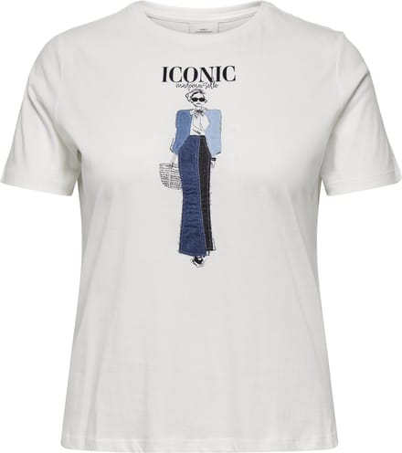ONLY CARMAKOMA - CARKITA LIFE SS JEANS TEE JRS - Dames - T-shirts