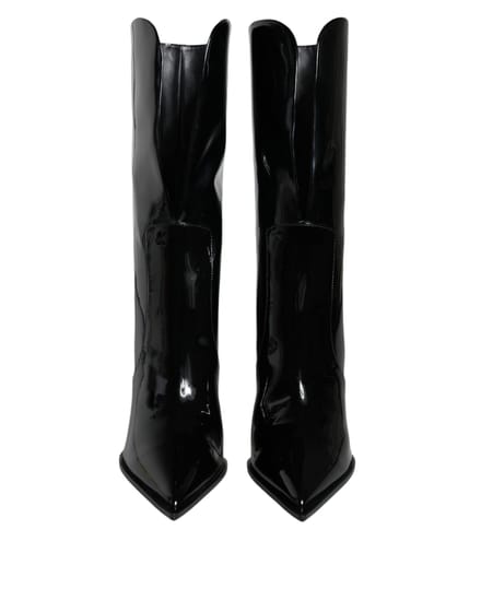 Patentleren Halfhoge Laarzen Met Stiletto Hak