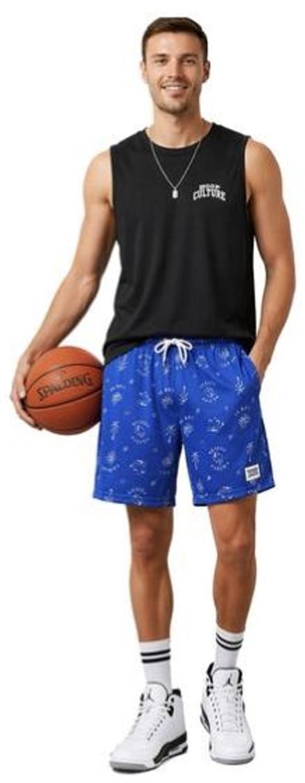 SCOTCH & SODA | Heren | Vrije Tijd Short | Mesh Bermuda | Royal Blue | Maat S
