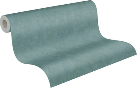 A.S. Création behang effen blauw en groen - AS-380244 - 53 cm x 10,05 m
