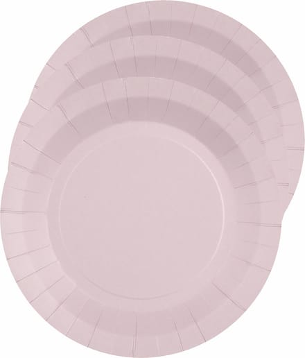 Santex Bordjes karton - 10x - rond - lichtroze - 22 cm - feestbordjes