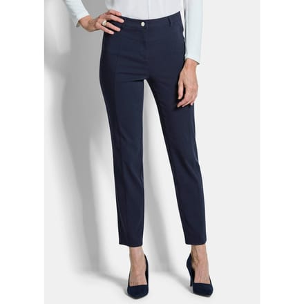 Broek LOUISA van superstretch-bengaline - marine - Gr. 48 van Goldner Fashion