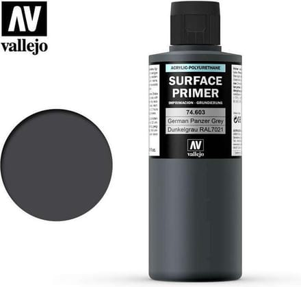 Vallejo Hobbyverf Acrylverf - 74603 Panzer Grey - Primer - Acryl Verf flesje - 200 ml