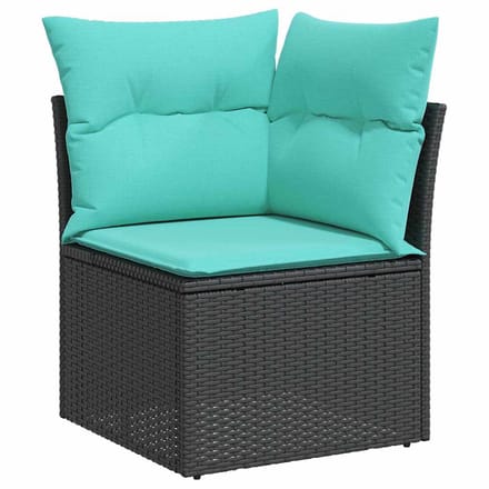vidaXL Bankstel 6 st Zwart poly rattan