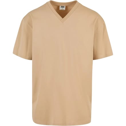 Urban Classics - Organic Oversized V-Neck Heren T-shirt - XL - Beige
