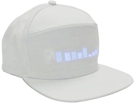 LED Cap, Programmable App, Editable LED Hat, Detachable Screen, Adjustable Size, Cotton Material, Seal, for Outdoor Concerts, Carnival and (WHITE)