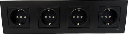 Zwarte Wandcontactdoos Stopcontact Inbouw-Panasonic Viko-Randaarde-Compleet
