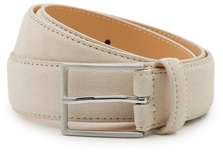 Suede heren riem Bobby - Duo-Pack - Beige & Groen - 3,5cm breed - 85 cm
