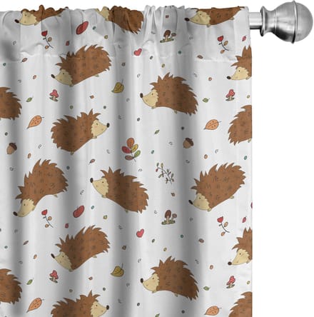 ABAKUHAUS Egel Gordijnen – 2x75x175 cm – Microvezel – Halfschaduw – Multicolor