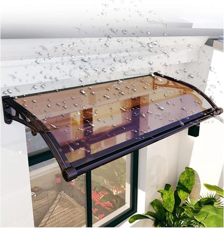 Deur Luifel - Huisdeur Overkapping - Bescherming tegen Weer - Aluminium Frame - 60 x 100 cm - Transparant