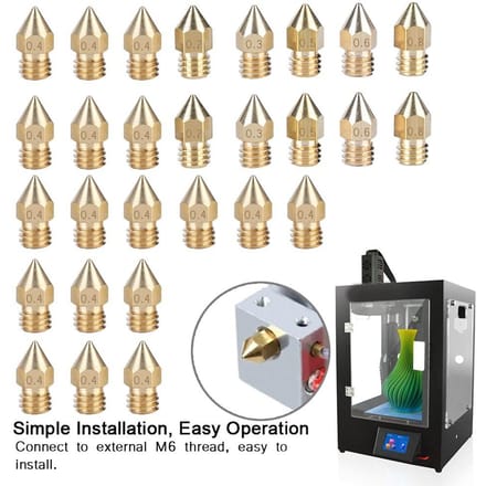 Kit de 30 buses d'imprimante 3D Filament 1,75 mm Extrudeur Tête d'impression Accessoire d'imprimante beige