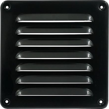 Schoepenrooster 155x155mm, aluminium zwart