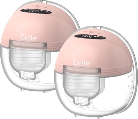 Evite Elektrische Draadloze Borstkolf Slim – Handsfree & Draagbaar – BPA-Vrij – Dubbele Borstkolf – Met E-Book - Roze
