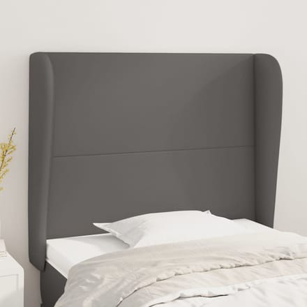vidaXL - Hoofdbord - met - randen - 103x23x118/128 - cm - kunstleer - grijs