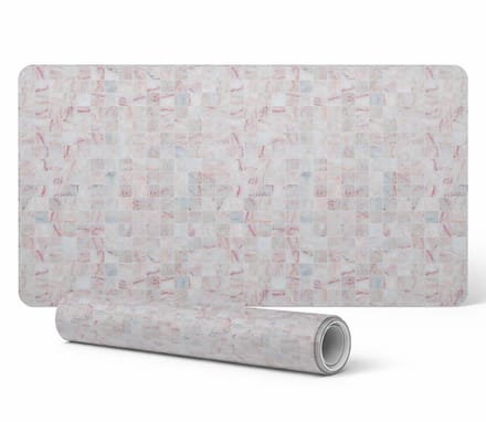 Antislip bureauonderlegger met pastelkleurig mozaïekpatroon, 90x45 cm