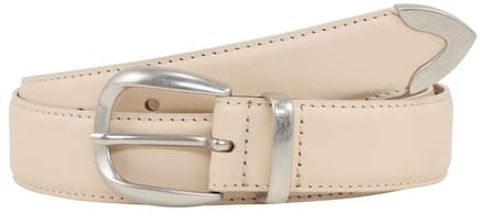 Tom Tailor - TTPIPER leren riem met afgeronde gesp - Maat 80 - vanilla uni