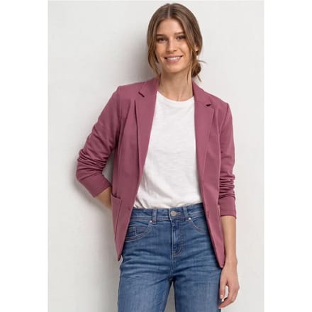 Eenvoudige blazer in effen kleur