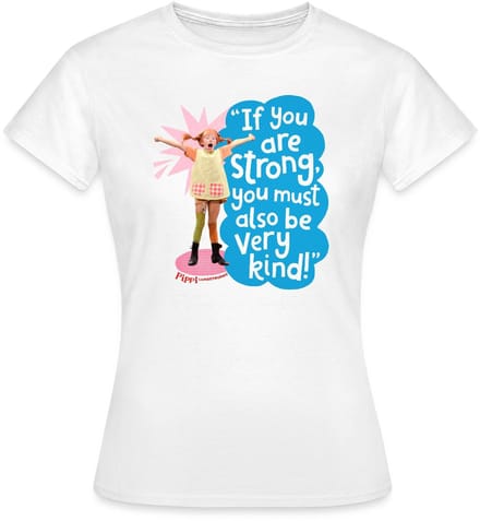 Pippi Langkous Gestrekte Pippi Met Spreuk T-Shirt Dames