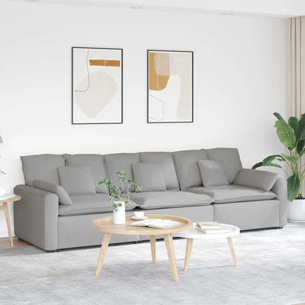 vidaXL - Modulaire - bank - met - kussens - wolk - grijs