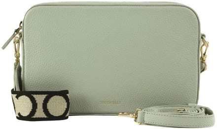 COCCINELLE Leren schoudertas Tebe Mini Bag Grained Leather Snow Lichtgrijs