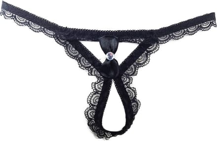BamBella ® - String Kruisloos - One size - Sexy Zwart Erotische onderbroek Heren