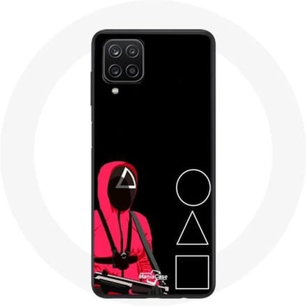 Coque Samsung Galaxy A12 Squid Game Masques Triangle carré et Cercle