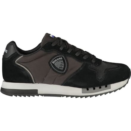 Blauer Zwarte Polyurethaan Heren Sneakers