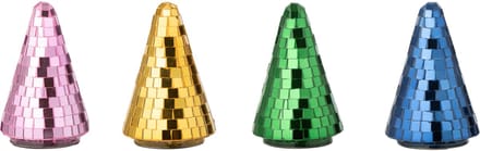 J-Line decoratie Boom Spiegel - glas - mix - small - 4 stuks