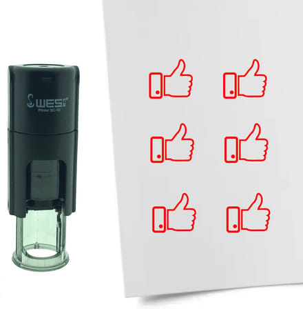 CombiCraft Stempel Like Duim 10mm rond - rode inkt