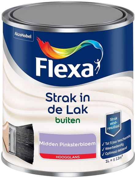 Flexa - Strak In De Lak Buitenlak Hoogglans - Midden Pinksterbloem - Mengverf - 1 L