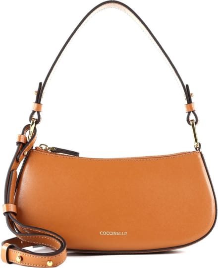 COCCINELLE Leren Handtas Schoudertas Merveille Calf Cocker Mini Bag Cuir Lichtbruin