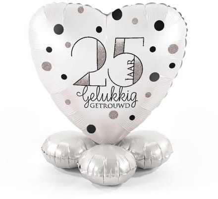 25 jaar gelukkig getrouwd - Ballonnen set met standaard - Everloon
