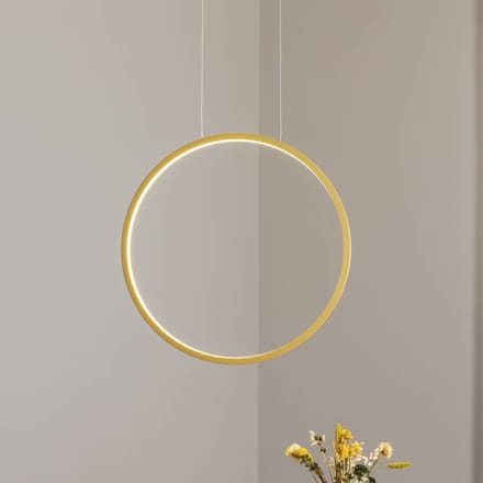 Milagro Lighting LED hanglamp Saturno verticaal, goud, Ø 50 cm, metaal