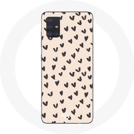 Samsung Galaxy A51 hoesje De abstracte zwarte achtergrond van de hartentextuur