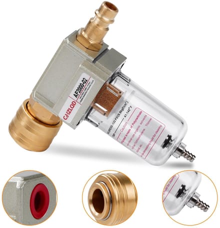 Dailygoods - 1/4 inch water olieafscheider messing waterafscheider perslucht met snelkoppeling persluchtfilter snelkoppeling voor compressor filter, persluchtfilter