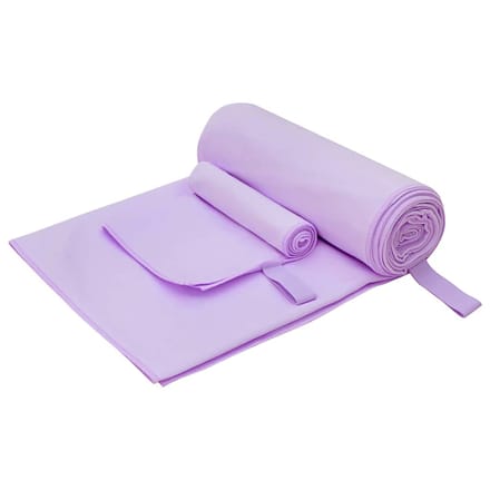 vidaXL - Sporthanddoek - Set - 2 - st - Paars - 50 - x - 30 - cm, - 200 - x - 100 - cm