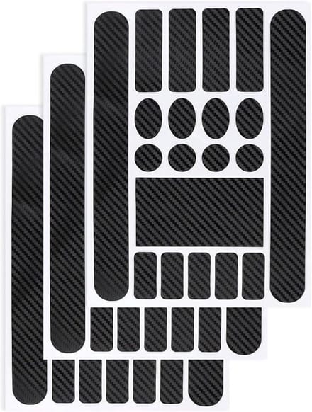 3x Fiets Framebescherming Set - Carbon Effect Stickers voor Kettingschade en Krassen