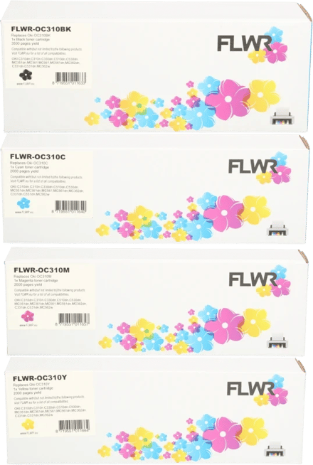 FLWR - Toners / Oki 44469 multipack / zwart en kleur / Geschikt voor Oki
