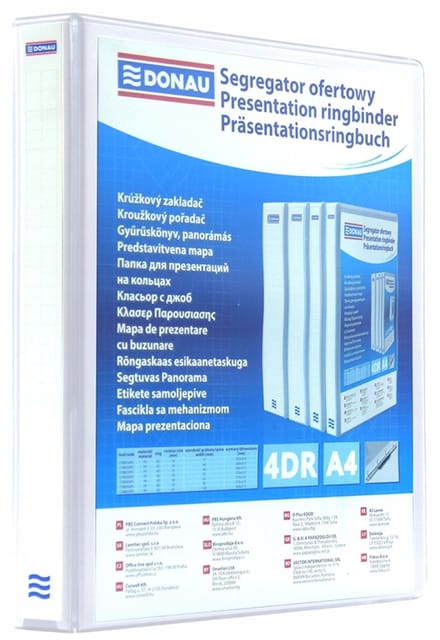 Donau Ringbandkaart PP A4/4RD/25 Wit
