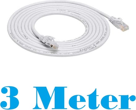 Internetkabel - 3 Meter - Wit - CAT6 Ethernet Kabel - RJ45 UTP Kabel - Netwerk Kabel