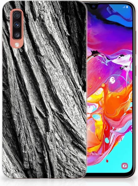 Bumper Hoesje Samsung Galaxy A70 Boomschors Grijs
