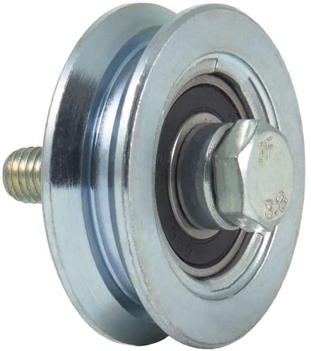 60 mm V-groefwiel met 1 kogellager